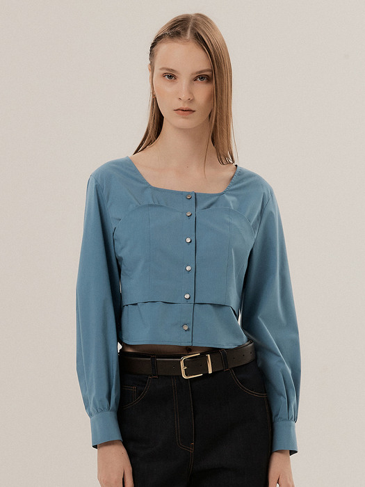 SQUARE NECK BUSTIER SHIRT