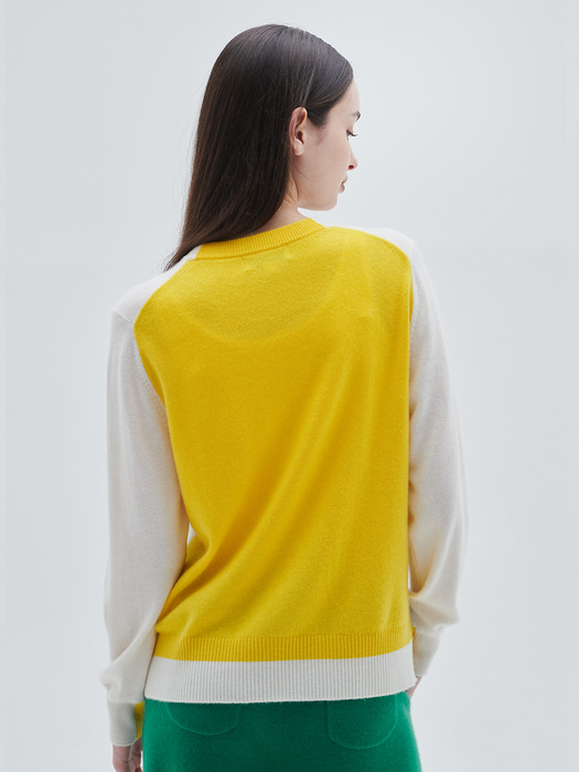 M23WPU012IV Bullky color block pullover(Ivory)