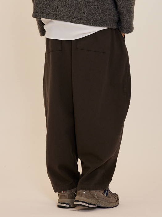 CB BASIC COTTON WIDE BANDING PANTS (CHARCOAL)