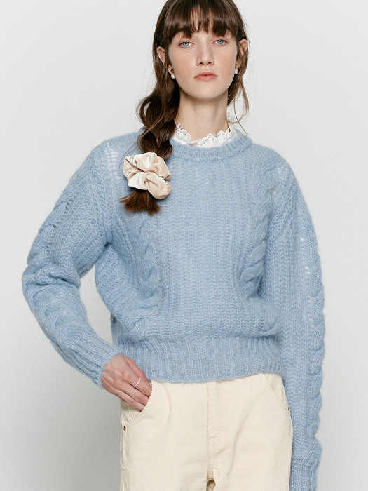 Mohair cable knit - Beige