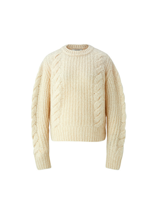 Mohair cable knit - Beige