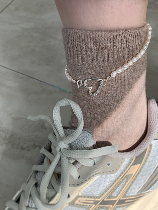 heart pearl anklet