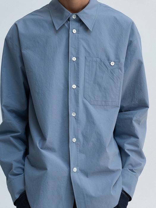 layered pocket shirts (misty blue)