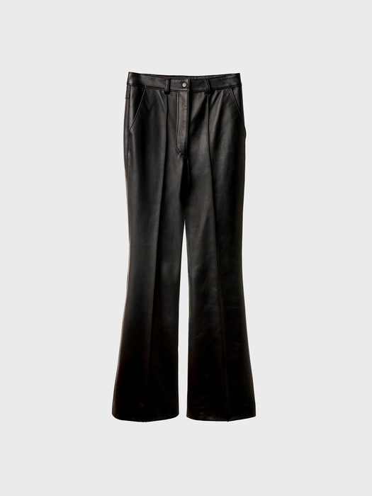 High-Rise Leather Flared-Leg Trousers(WOMAN)_UTH-FP41 