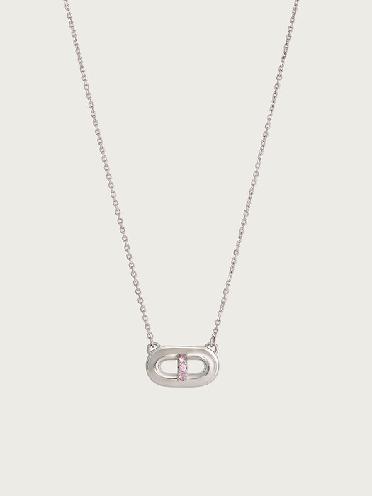 Mono Pink Sapphire Necklace