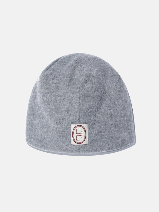 Stitched hairy beanie / Gray
