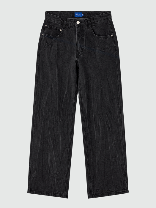 Mid Rise Wide Jeans DCPT027CrinkleBlack