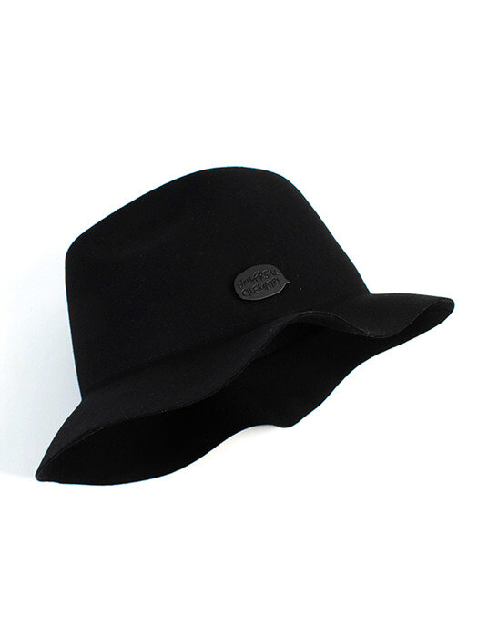 Edgecut Black Wool Fedora 울페도라