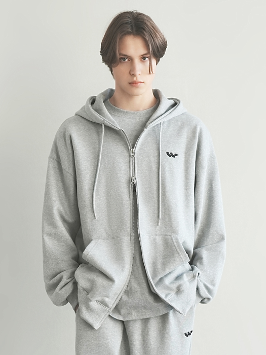 T1005 M OVER HOOD ZIP-UP_GRAY