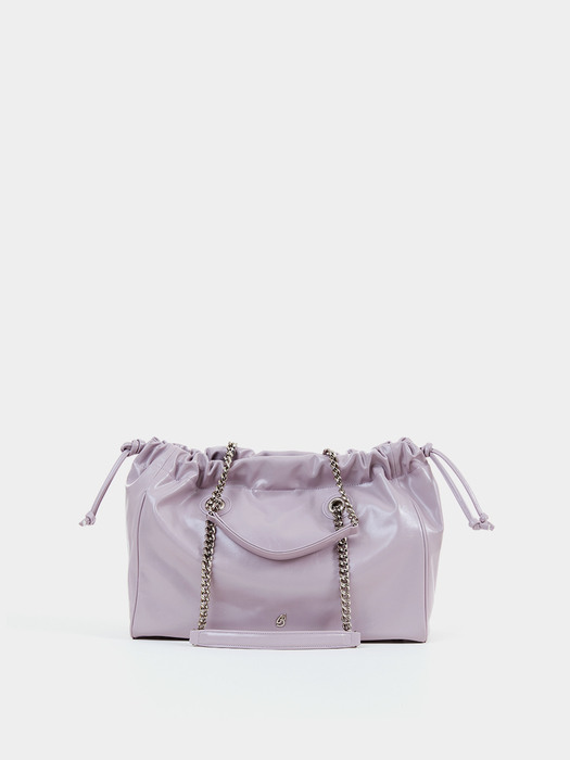 CH. SQUARE TRAWSTRING BAG, PURPLE