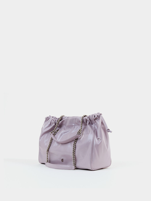 CH. SQUARE TRAWSTRING BAG, PURPLE