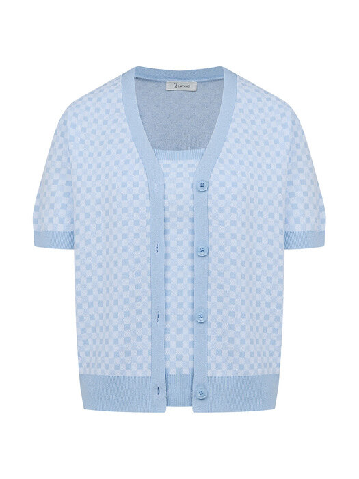 Gingham Check Cardigan-3color