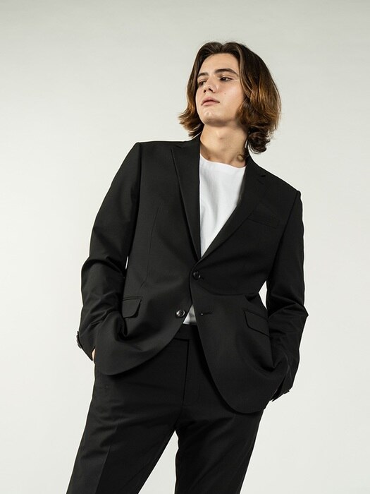 [BIG SIZE] BASIC SINGLE BLAZER_BLACK