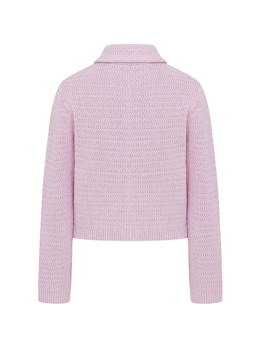Crop Knit Cardigan[LMBCSPKN164]-Pink
