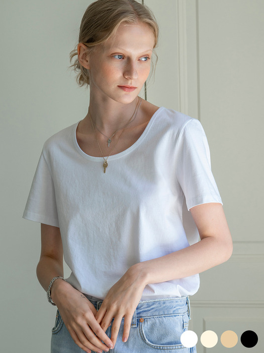SITP5063 U-neck T-shirt_4Colors