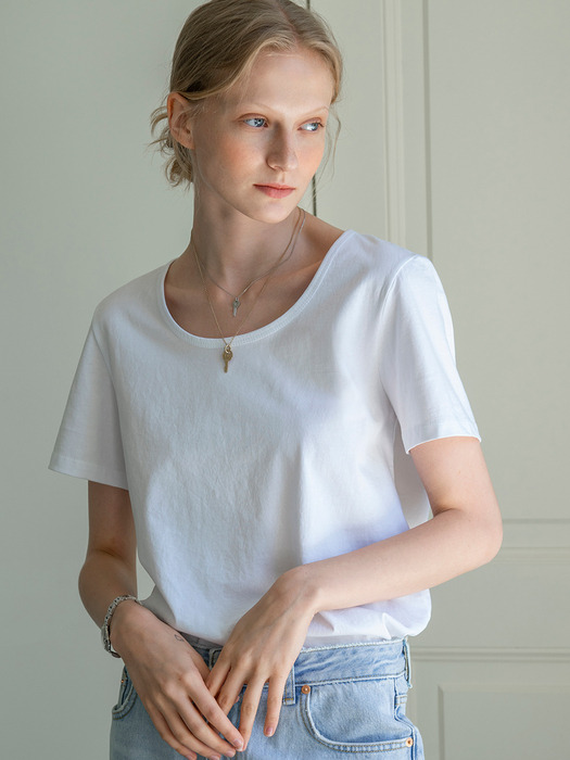 SITP5063 U-neck T-shirt_4Colors