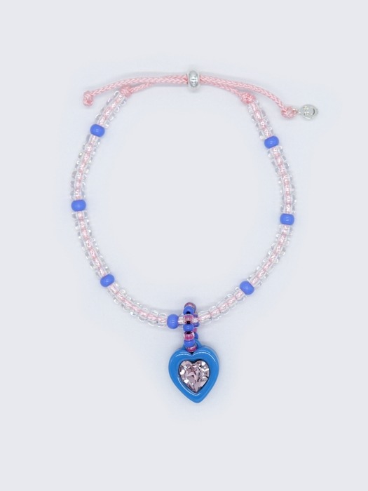 Swarovski heart stone color beads Bracelet 스와로브스키 하트 스톤 컬러 비즈 매듭 팔찌