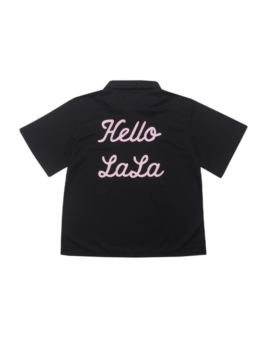 Hello LaLa Zip Up T-Shirts (헬로 라라 집업 티셔츠) [Black]
