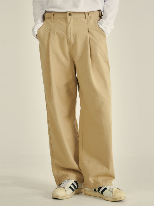 Flap cotton wide washing pants(5col)