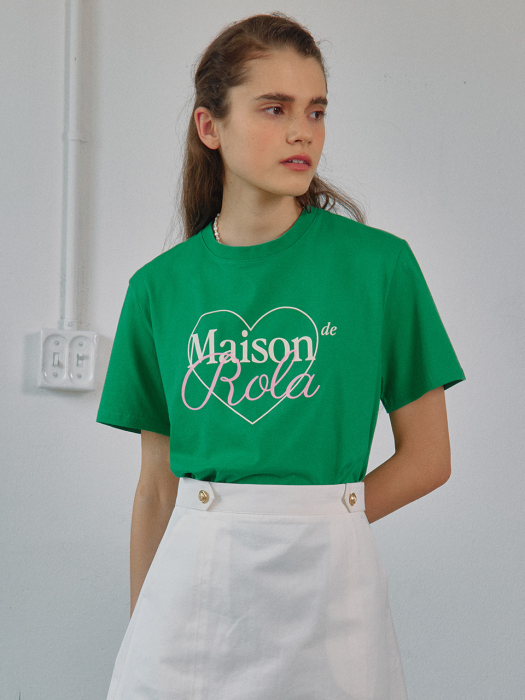OUTLINE MAISON DE ROLA T-SHIRTS GREEN