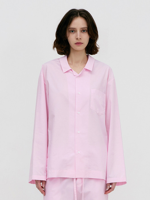 Stay Stripe Pajamas Long Sleeve Shirts - Raw Pink