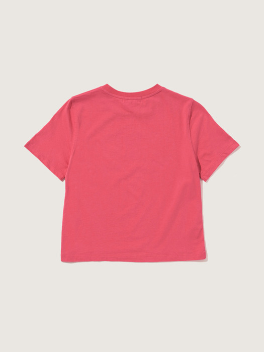 크레용 그래픽 티셔츠 핑크
