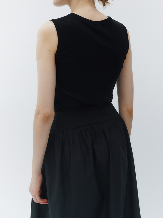Luna shirring skirt (Black)