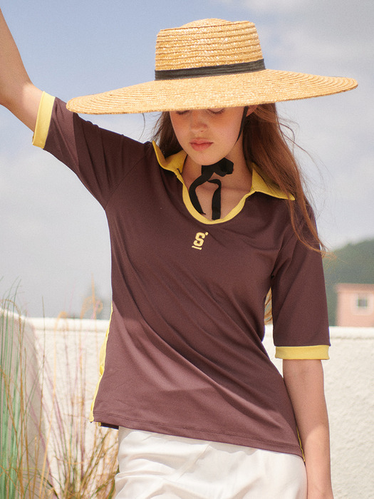 Polo round T-shirt_Brown