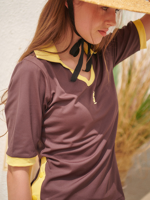 Polo round T-shirt_Brown