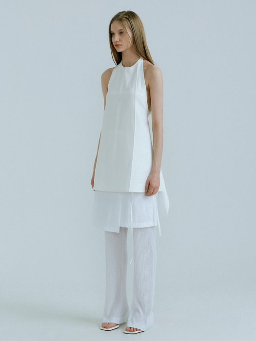 23SS_Halter-neck Mini Dress (White)