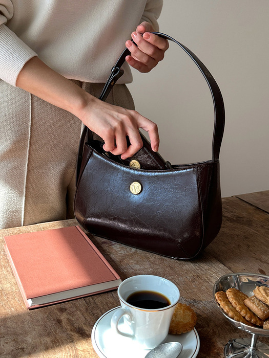 Ecrin shoulder bag - Chocolate brown