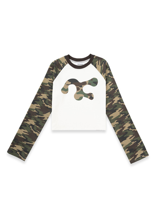 CAMOUFLAGE CROP LONG SLEEVE WH