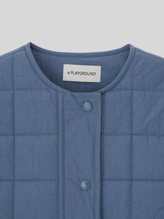 SQUARE QUILTING JACKET [BLUE]