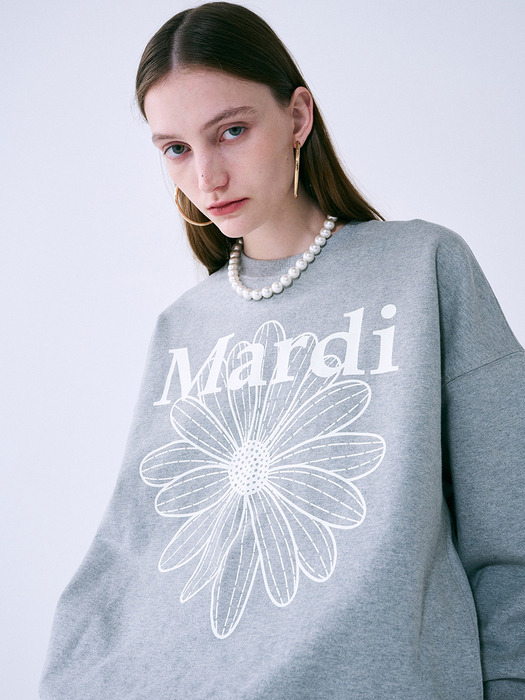 SWEATSHIRT FLOWERMARDI_GREY IVORY