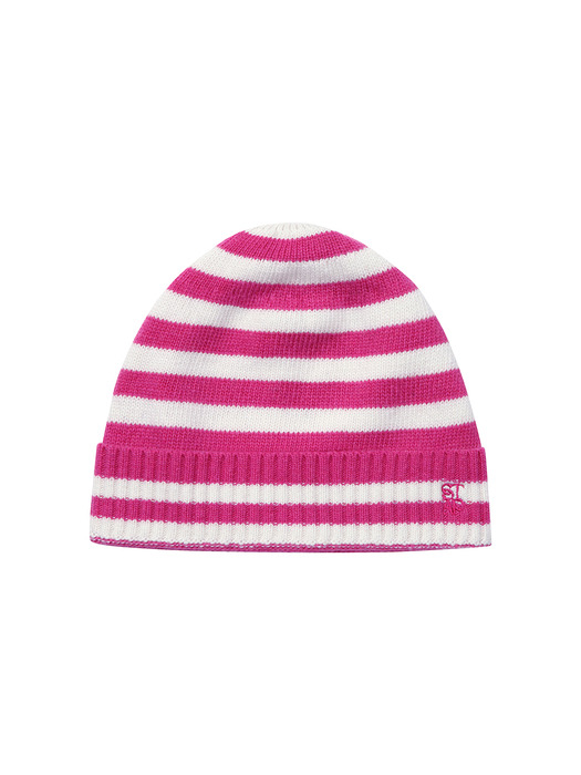 (UNI) Stripe Wool Beanie_Pink