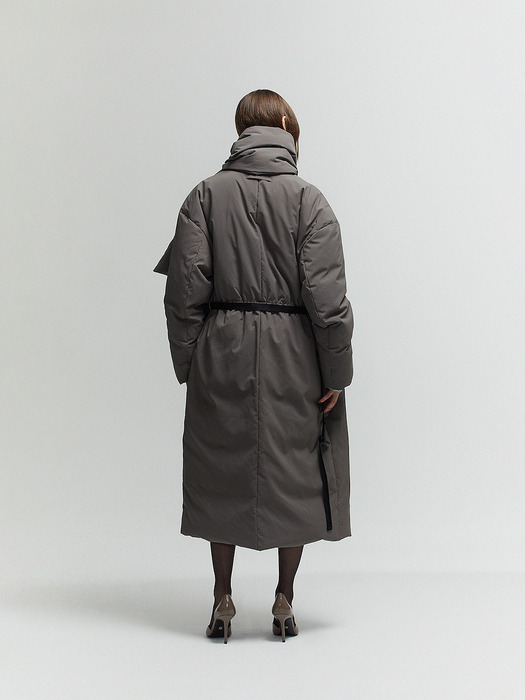 MATT MUFFLER GOOSE LONG DOWN JACKET_COCOA