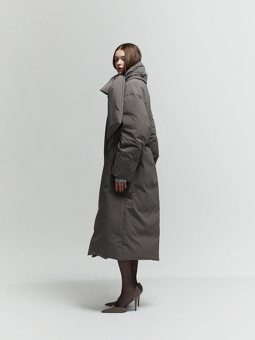 MATT MUFFLER GOOSE LONG DOWN JACKET_COCOA