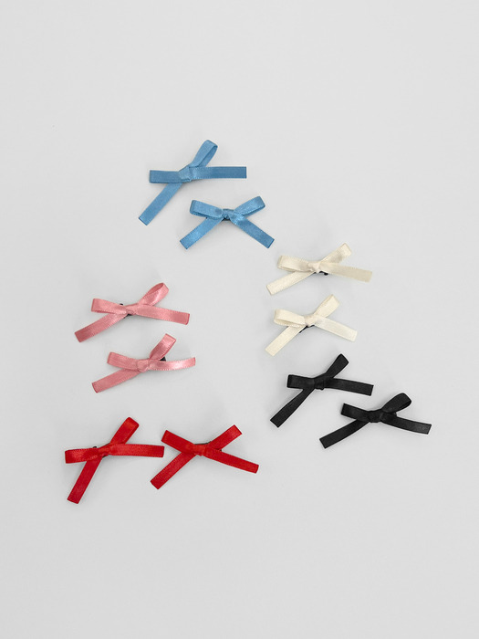 [2SET] petit ribbon hair pin (5colors)