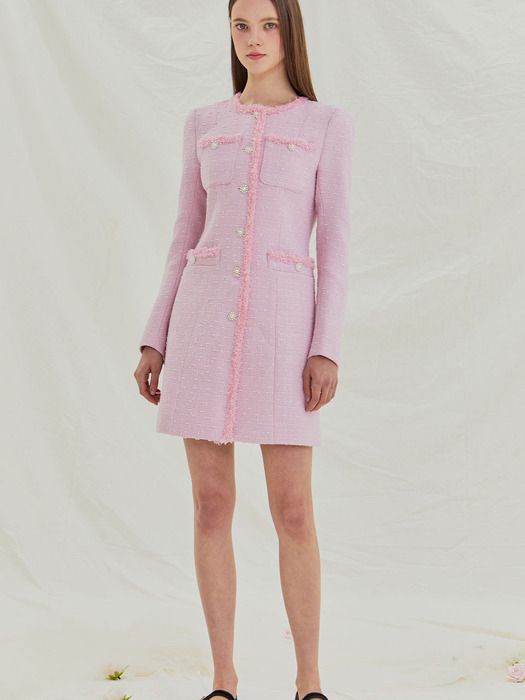 Loistaa tweed dress (pink)