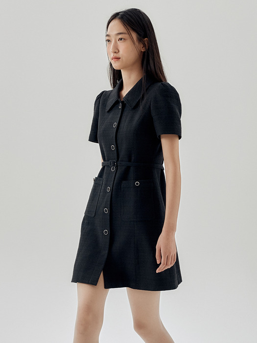 Puff Sleeve Tweed Dress_2color