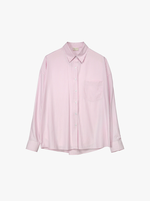 Mary Oversized Stripe Shirt Pink
