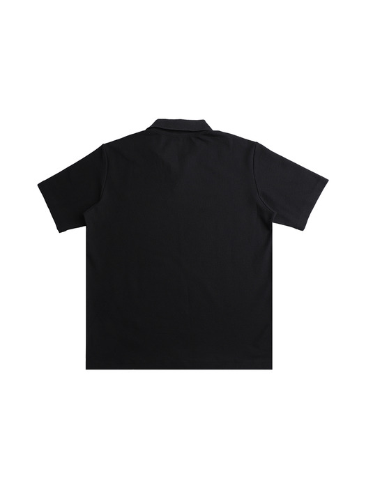 Clover embroidery essential pique t-shirt_black