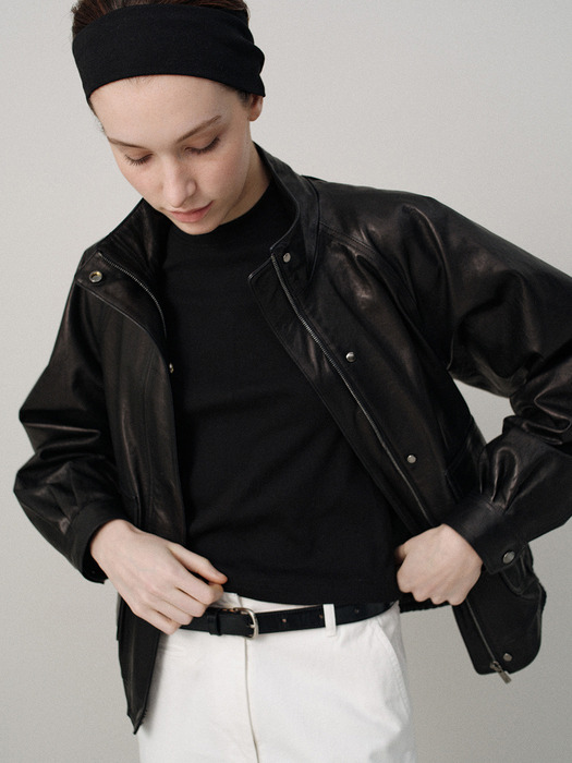 Mills vintage leather blouson (Black)