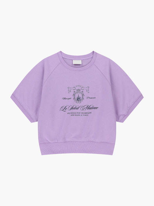 Women Classic Castle Graphic Half Sweat Shirts [LAVENDER]