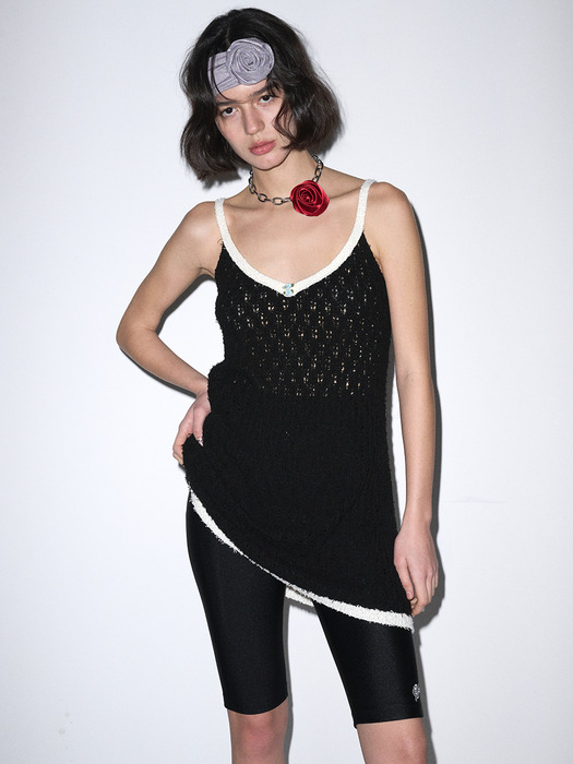 KNIT SLIP DRESS 01.ROSE_BLACK