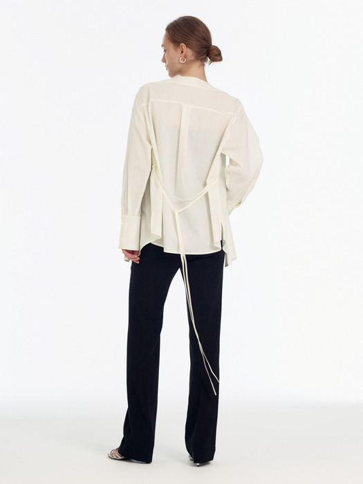 Cotton Boat-neck Blouse