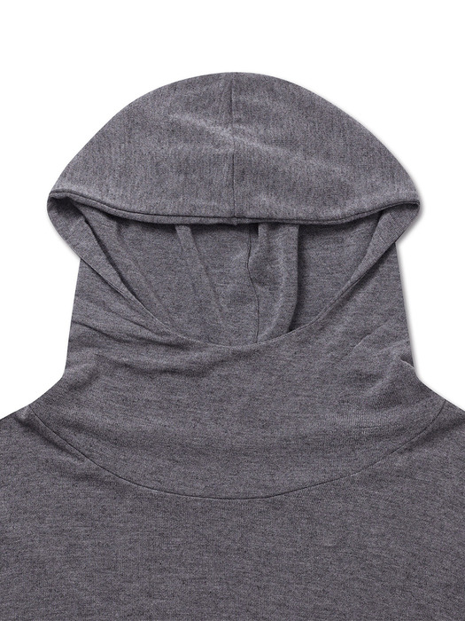 WOOL BLEND BALACLAVA TOP GRAY