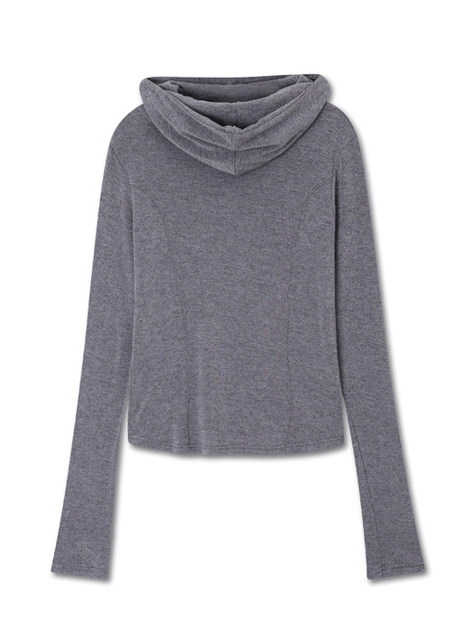 WOOL BLEND BALACLAVA TOP GRAY