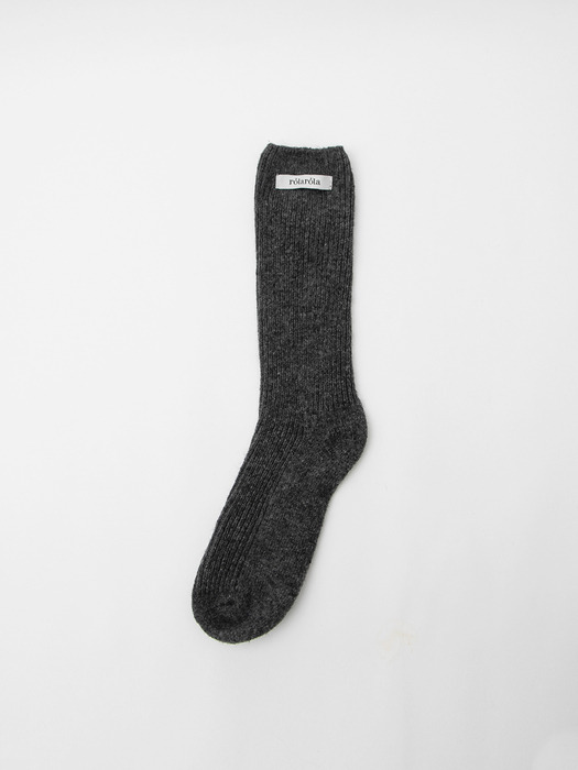 WOOL LONG SOCKS CHARCOAL