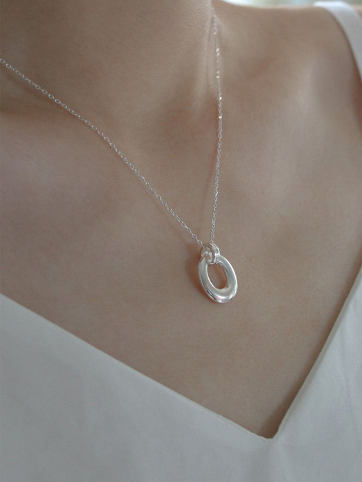 silver925 doughnut necklace (2color)